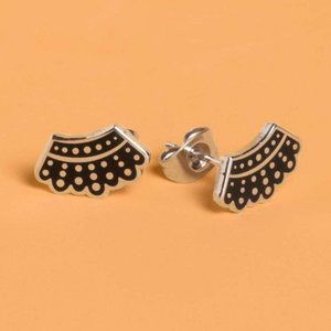 DISSENT Statement Lace Collar Stud Earrings
